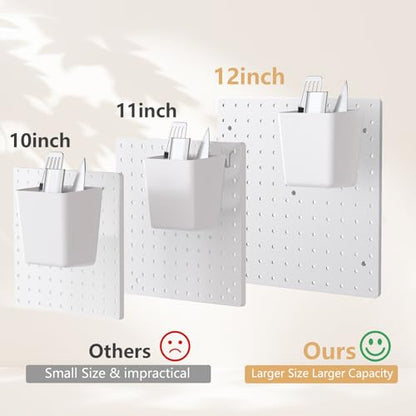 FZK Plastic Pegboard Wall Organizer Kit, 12x12, 4 Pack, White - color: 12inch-White