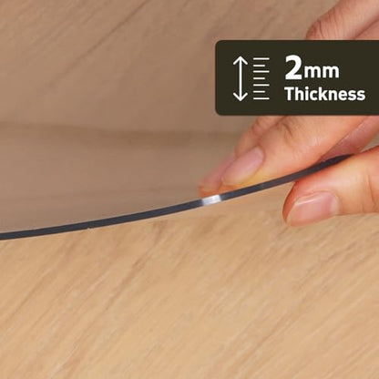 3x4ft Clear PVC Floor Mat, 2mm Thick Waterproof Protective Mat for Hard Floors, Under Refrigerator, Pet Bowls, or Appliances – Cuttable, Easy to Clean - size: 3' x 4' (Rectangular)