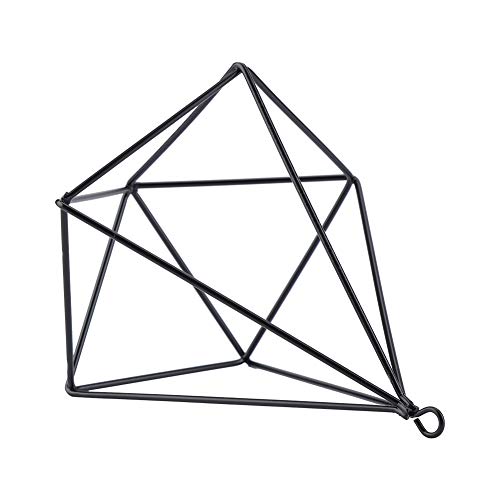 Air Plant Holder,Metal Geometric Hanging Airplants Plant Hanger, Freestanding Hanging Geometric Plant Stand, Flower Hanger Moss Fern Plant Pot Decor(Black)