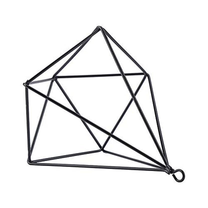 Air Plant Holder,Metal Geometric Hanging Airplants Plant Hanger, Freestanding Hanging Geometric Plant Stand, Flower Hanger Moss Fern Plant Pot Decor(Black)