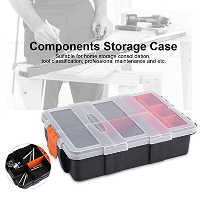 Tools Organizer Box, Two layer Plastic Heavy duty Components Storage Box Case Organizer Small Parts Tool Box
