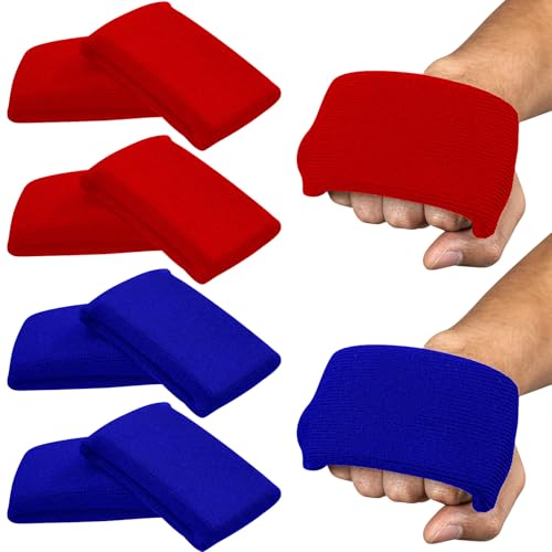 4 Pairs Knuckle Guards for Boxing Gel Hand Guard Protection Knuckle Pads for Under Hand Wraps Muay Thai Kickboxing MMA Combat Sports Men Women - color: Red Blue