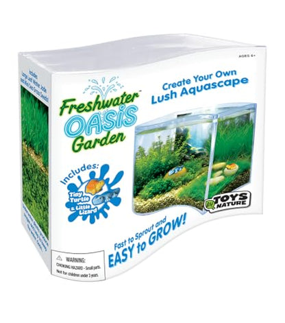 Toys By Nature Freshwater Oasis Garden, Mini Wave Terrarium Kit with Aquatic Seeds and Real Water Plant, Beginner-Friendly Terrariums and Live Indoor Plants Decor