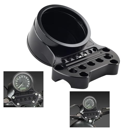 Chcury1 Speedometer Relocation Bracket Instrument Indicator Clamp Cover CNC Black for Harley for Sportster Dyna Models Motorbike