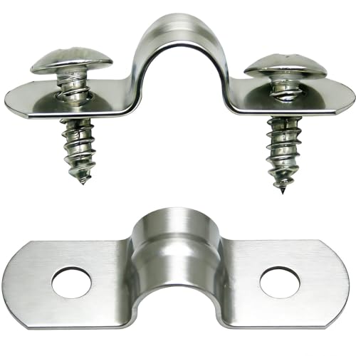 Stainless Steel 0.5 Inches Diameter Tube Strap Tension Clip Pipe Clamp(Pack Of 15 Sets)
