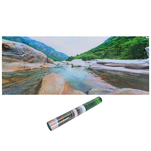 PVC Mountain Interval Rivers Fish Tanks Wallpaper, Aquarium Background Poster, Non - Glare Decor with Adhesive Backing for Freshwater Saltwater Tanks, 122x50cm