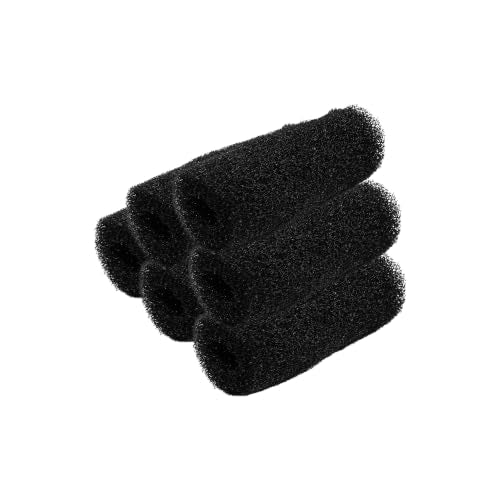 6 Pack Pre-Filter Sponge for Aquarium, 4cm Diameter x 8cm Length, 15mm Inner Diameter, Foam Replacement Filtration Kit for Fish Tank, Shrimp and Fry, Fits Most Filter Intakes, Black - size: 15mm