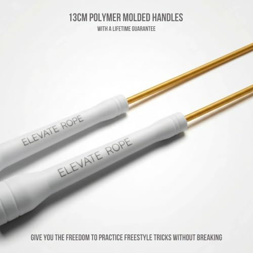 Elevate Rope Jump Rope for Men & Women, 5mm PVC Cable, 10 ft Adjustable - color: Gold