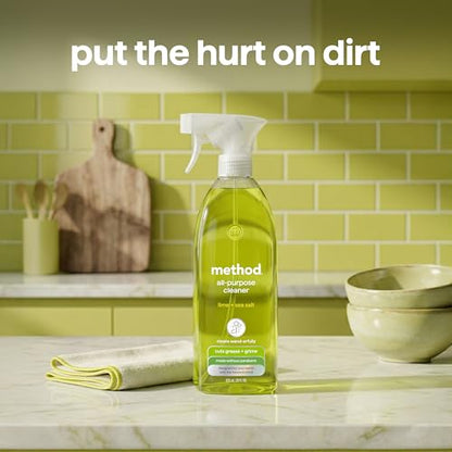 method All-Purpose Cleaner Spray, Lime + Sea Salt, 28 fl oz | Cuts Grease & Grime on Counters, Glass, Sealed Wood & Floors, for Kitchen & Bathroom, Controlled Mist, Streak Free - size: 28 Fl Oz (Pack of 1)