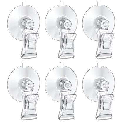 Pawfly 6 Pcs Aquarium Suction Cups with Clips, Aquarium Suction Cup Clips, Clear Plastic Fish Feeding Tool, Plant Leaf Seaweed Clips, Veggie Feed Holder, Underwater Fish Feeder, Fish Tank Accessories