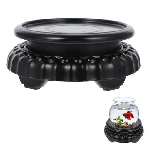 Alipis Rotating Bonsai Pedestal 5.11In Round Fish Tank Flowerpot Base Vase Display Stand for Home Office Garden Decoration