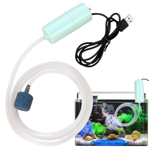 5V Water Pump | Mute Aquarium Pump with Uniform Air Bubble - 5V USB Water Small Oxygenator for Small Fish Farming Fish Tank - color: Green