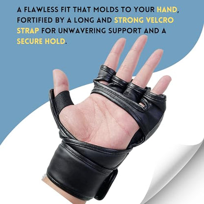Grappling UFC MMA Gloves for Men Women, Training & Sparring, Martial Arts Punching Bag Gloves with Open Palms Kickboxing Gloves, Muay Thai, MMA - size: X-Large