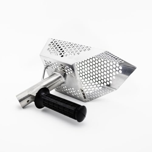 Outlaw Premium Stainless Steel Beach Sand Scoop Sifter with Front Handle and Long Handle Mount