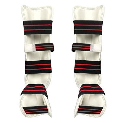 AAMA Martial Arts Taekwondo Vinyl Shin Instep Guard Protector - size: Medium