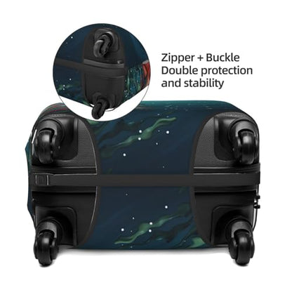 Travel Luggage Cover Elastic Anti-scratch Suitcase Protector Washable Luggage Sleeve Fish aquarium Suitcase Cover Protector Fit 18-32 Inch Suitcases Travel Accessories Large - size: Large