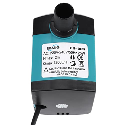 Ultra-Quiet Submersible,3w-25W 220-240V 200L/H-1200L/H 0.5m-2m Fountain,Non- Fish Filter,for Aquarium Fish,Fountains,Flowing Water