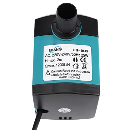 Ultra-Quiet Submersible,3w-25W 220-240V 200L/H-1200L/H 0.5m-2m Fountain,Non- Fish Filter,for Aquarium Fish,Fountains,Flowing Water