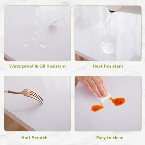 16 x 44 Inch Clear Table Cover Protector, Clear Desk Mat, Table Protector, 1.5mm Plastic Table Cover, Vinyl Table Protector, Desk Mats on Top - size: 16" x 44"