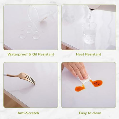 16 x 44 Inch Clear Table Cover Protector, Clear Desk Mat, Table Protector, 1.5mm Plastic Table Cover, Vinyl Table Protector, Desk Mats on Top - size: 16" x 44"