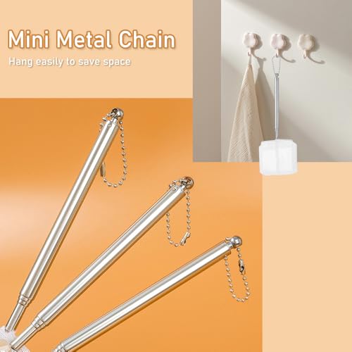 6 Pcs Fish Net for Fish Tank Extendable Stainless Steel Handle Small Tank Tool for Shrimp Bettas Brine (Square and Round)