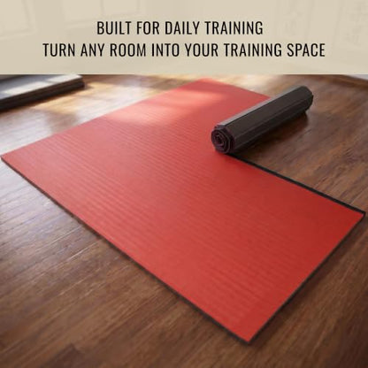 Dollamur 12'x12'x1-7/8" Home Mat, Tatami, FLEXI-Connect® - color: Red