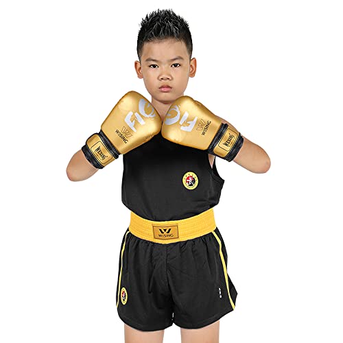 Wesing Kids Boxing Gloves for Boys and Girls, Youth Boxing Training Gloves, 6oz Kids Sparring Punching Gloves for Punching Bag, Kickboxing, Muay Thai - color: Gold