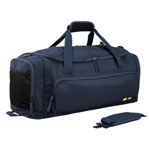 MIER Large Gym Bag for Men 60L Duffel Bag with Shoe Compartment - color: Pure Blue