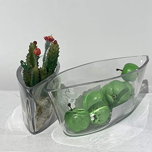 WGV Glass Candle Holder, Length 8.25", Width 2.5", Height 3", Clear Boat Floral Tea Light Pillar Container Planter Terrarium for Wedding Party Ceremony Event Office Home Decor 1 Piece - size: 8.25" Long