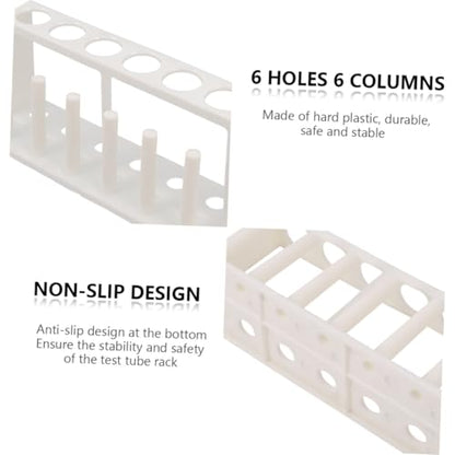 Healifty Plastic Test Tube Rack Holder White Water Quality Test Tube Stand Organizer for Laboratory and Aquarium Use