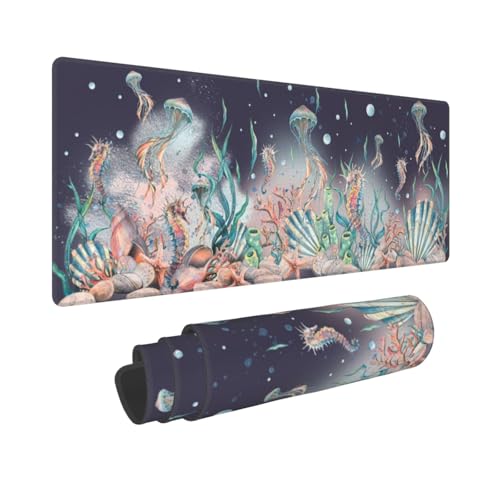 Jellyfish Mouse Pad XL Large Mousepad Non Slip Rubber Base Desk Mat for Laptop Computer Gaming 31.5" X 12" - color: Jellyfish