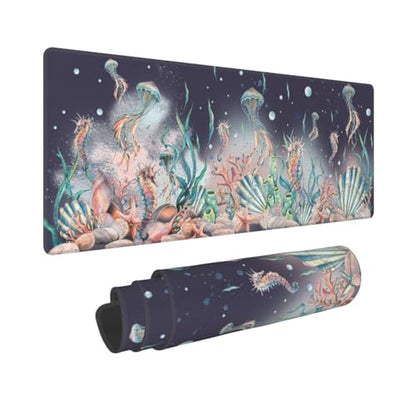 Jellyfish Mouse Pad XL Large Mousepad Non Slip Rubber Base Desk Mat for Laptop Computer Gaming 31.5" X 12" - color: Jellyfish