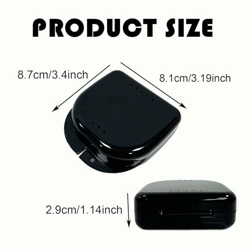 10 Pack Retainer Case,Dental Retainer Box with Vent Holes - color: Black