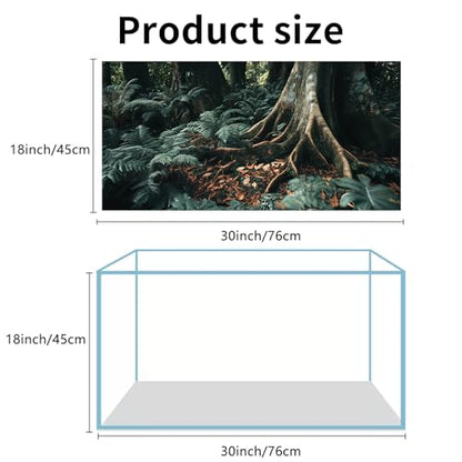 3 Pack Terrarium Background, 30x18 inches Polyester Reptile Background, Cloth Terrarium Background, Tropical Green Tree Fern & Gobi Desert Sunshine Cactus Rock Terrarium Background - size: 30x18 Inch