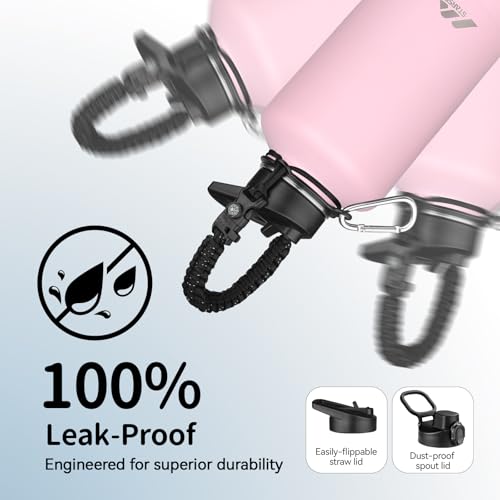 StarSpeed 64oz Insulated Water Bottle with Straws & 2 Lids,Pink - color: Pink, size: 64 Ounces