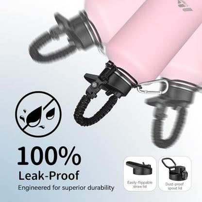 StarSpeed 64oz Insulated Water Bottle with Straws & 2 Lids,Pink - color: Pink, size: 64 Ounces