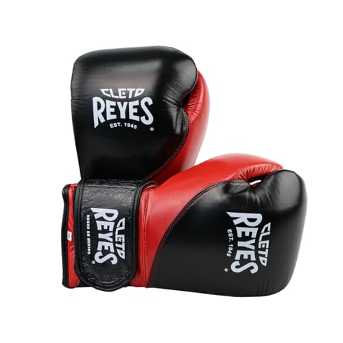 CLETO REYES High Precision Boxing Gloves with Hook and Loop Closure for Training and Heavy Punching Bags for Men and Women - color: Black/Red, size: 16 oz