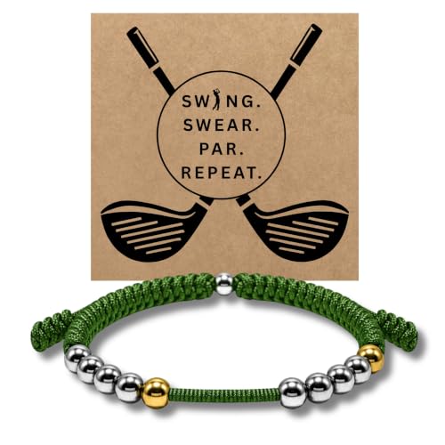 Golf Counter Bracelet, 10 Bead Handmade Score Counter, Adjustable Stainless Steel Beads, Easy Stroke Counting Accessory for Men and Women - color: Lime
