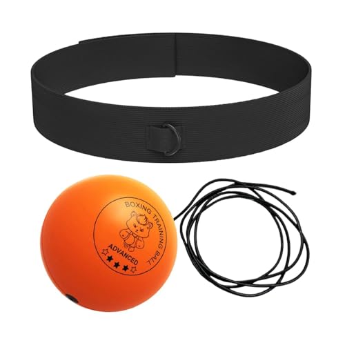 Punching Ball with Headband Adjustable Breathable Soft - color: Orange