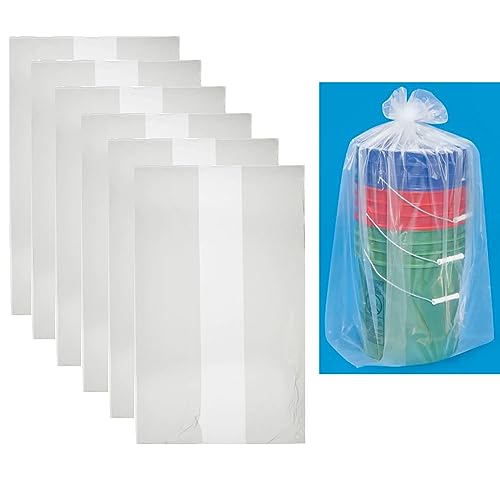6 Pk 3 Mil Clear Gusseted Polyethylene Bags Extra Large Poly Clear 20"x18"x 36" Industrial Protection Blanket Storage Bag Protector Shield Dust Dirt Home Waterproof Durable Heavy Duty Multipurpose