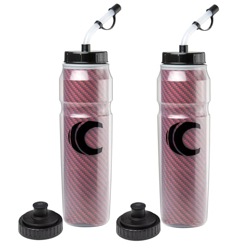Cannon Sports 28oz Insulated Squeeze Water Bottle with Straw, Leak Proof Lids, 2 lids (Straw and Squeeze), Double Wall Insulation, Wide Mouth, BPA-Free (2 Pack) (Red) - color: Red