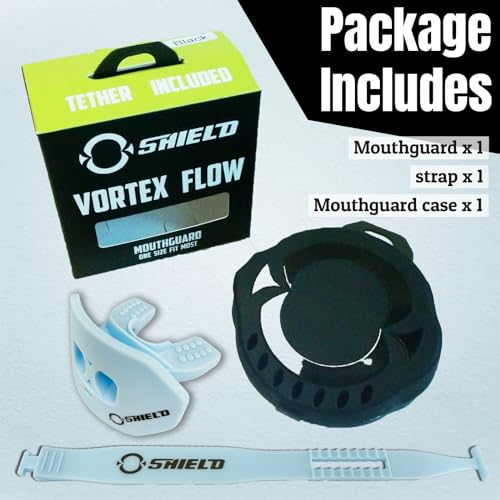 O Shield Core Football Mouth Guard, Detachable Strap - color: Columbia Blue