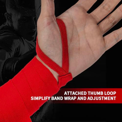 Flex Boxing Hand Wraps - 236 Inch/6M Extra Long for Premium Protection and Ultimate Performance - color: Red