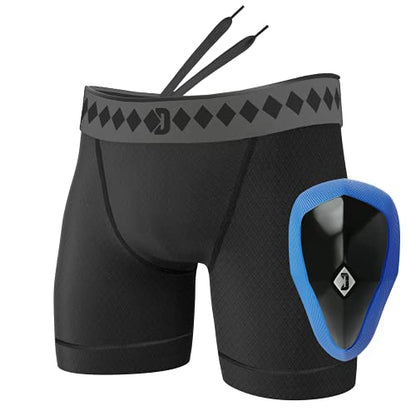 Diamond MMA Compression Performance Short with Built-in Jock Strap and Athletic Cup System - size: Large