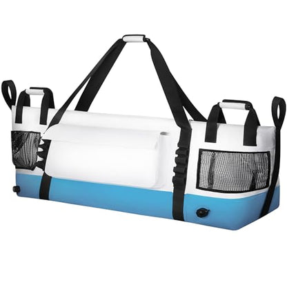 Insulated Fish Cooler Kill Bag with Flat Bottom-26x18 31x14 40x16 50x18 60x20 70x25 Inches Waterproof Fishing tackle Kill Cooler Bag - color: CreamSea-60x20x10