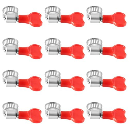 Worm Gear Hose Clamps, 12 Pack Upgraded Adjustable Tube Clamps Stainless Steel Hose Clamps for Home Brewing Beer Line Hose Clamps Gas Tube Clamps 8-12mm (5/16-1/2 inch, 3/8 inch)
