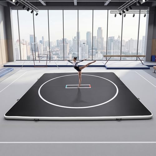 Inflatable Wrestling Mat 13FT x 4IN, PVC Portable Wrestling Mats for Home, 4" Thick Jiu Jitsu Mats with Circles for Wrestling, Martial Arts, Jitsu, BJJ, Boxing, MMA, Judo Indoor Outdoor Use