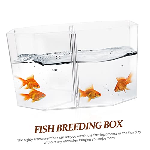 Toyvian Fish Breeding Tank Divider Isolation Box for Betta Shrimp Small -Transparency Safe Design Dual Compartment Aquarium Decor