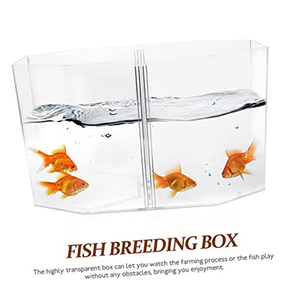 Toyvian Fish Breeding Tank Divider Isolation Box for Betta Shrimp Small -Transparency Safe Design Dual Compartment Aquarium Decor