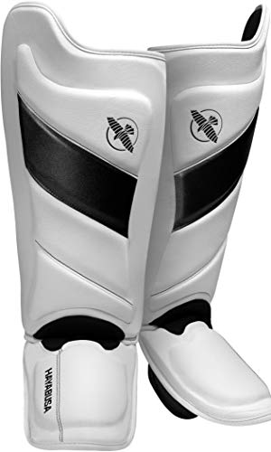 Hayabusa T3 Striking Shinguards - Men and Women | MMA Protection, Muay Thai Kickboxing, Sparring Pads, Martial Arts Gear, Adjustable Straps, Impact Padding, Elastic Fit - color: White/Black, size: Small